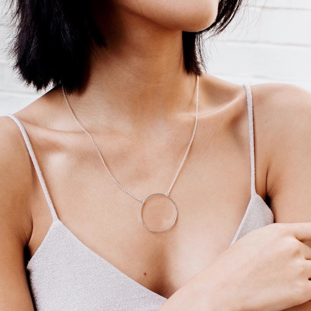 Silver Circle Necklace by Lele Sadoughi
